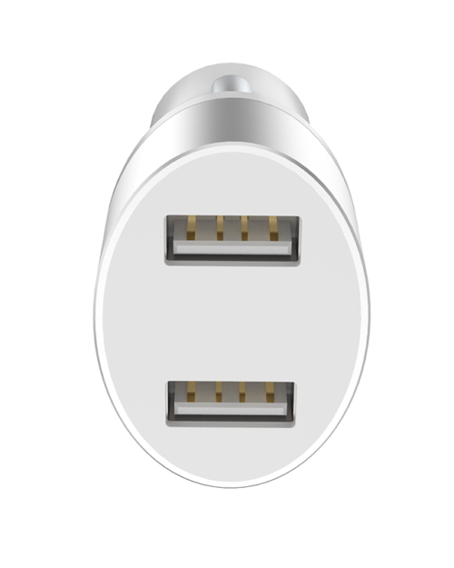vismac theo car charger 2 port (white)