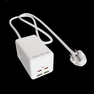 Vismac ElectraHub Universal Desktop Strip With 100W Fast Charging ( White, PS-03 )